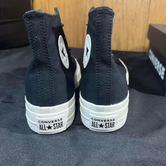 Studded Black and white Converse Chuck Taylor  trainers Size 10 Women's NEW! - Picture 5 of 8